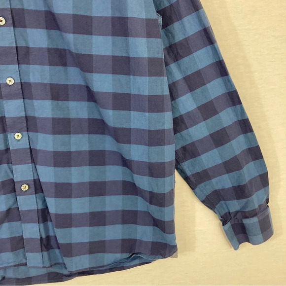 Ted Baker Blue Plaid Long Sleeve Button Down size Large - Picture 4 of 10